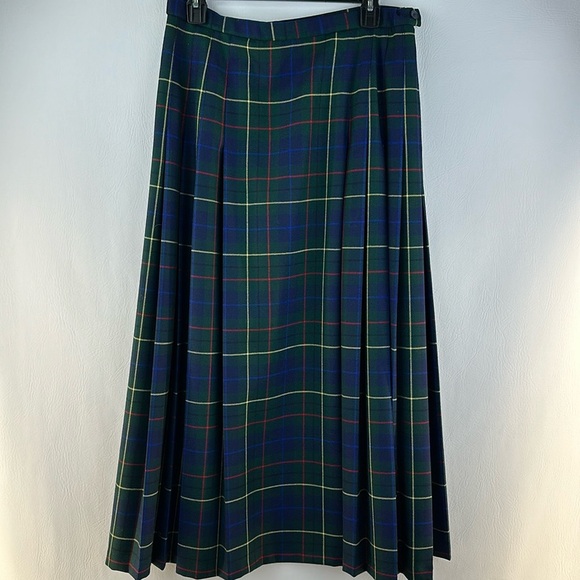 Pendleton Virgin Wool Pleated Plaid Maxi Skirt - Picture 1 of 8